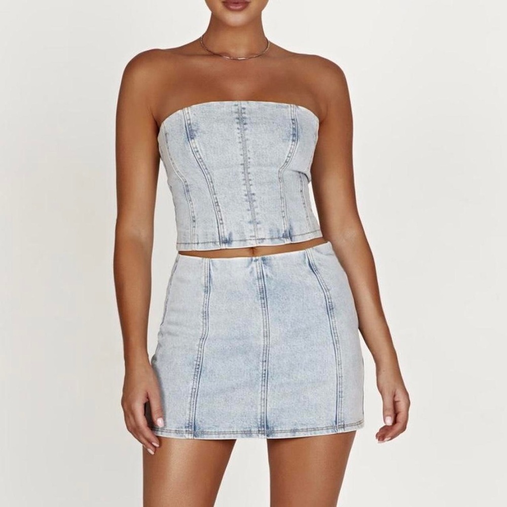 Meshki Light Blue Denim Set